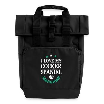 COCKER_SPANIEL - Rolltop Rucksack mit zwei Griffen - Schwarz - Vorne