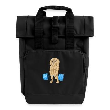 Fort Golden Doodle Chien Levage Poids Fitness - Sac à dos Roll Top à deux anses - noir - Devant