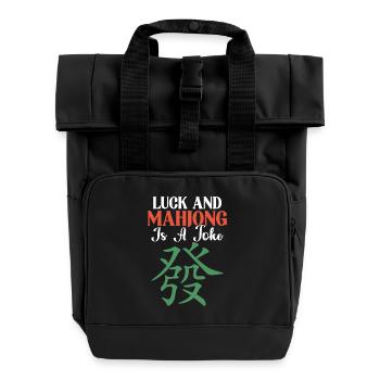 Glück Und Mahjong Ist Ein Witz - Rolltop Rucksack mit zwei Griffen - Schwarz - Vorne