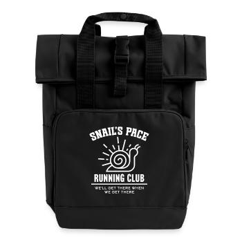 Snail's Pace Running Club - Roll Top Backpack with Two Handles - black - Front