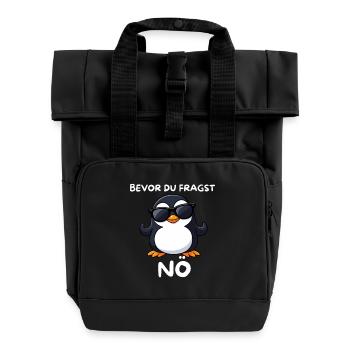 Penguin with sunglasses Lower Austria - Roll Top Backpack with Two Handles - black - Front