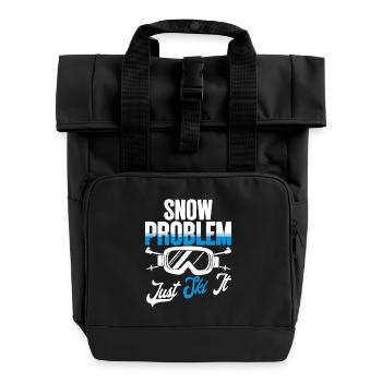 Ski Skieur Wintersport Problème De Neige - Sac à dos Roll Top à deux anses - noir - Devant