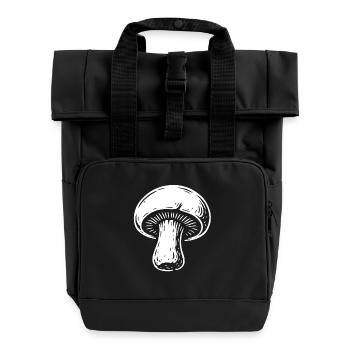 Champignon Pilzsammler - Pilze - Spruch - Rolltop Rucksack mit zwei Griffen - Schwarz - Vorne