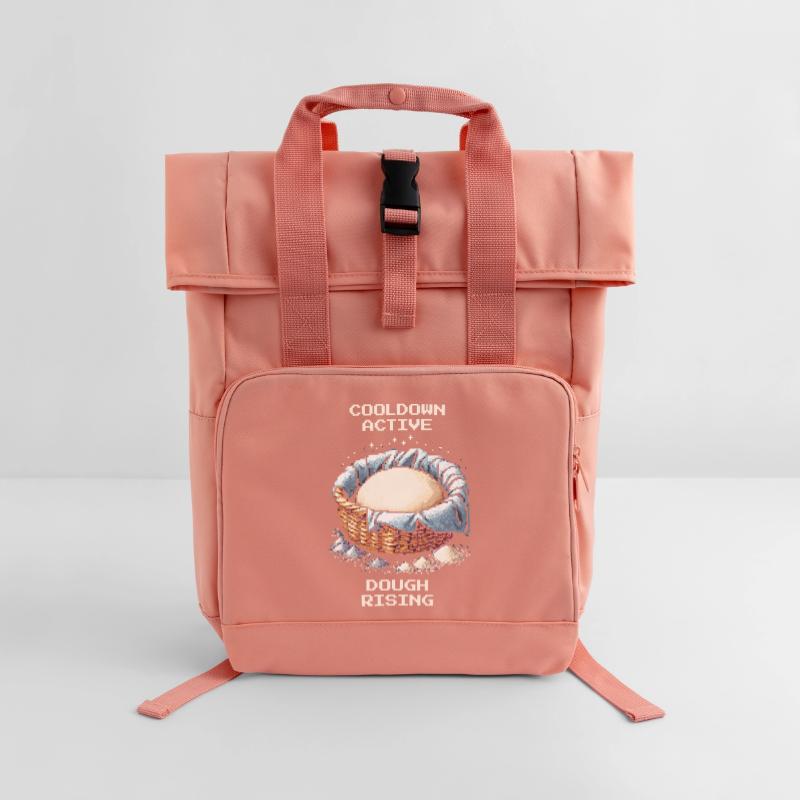 Cooldown active: Dough rises | Baking bread Roll Top Backpack with Two Handles