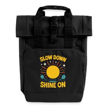 Ralentissez, brillez, affirmation de pleine conscience - Sac à dos Roll Top à deux anses - noir - Devant