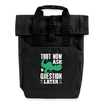 Öffentlicher Pfurz Lustig Unangemessen - Rolltop Rucksack mit zwei Griffen - Schwarz - Vorne