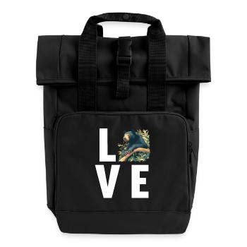 Sun Bear Malaienbär - Rolltop Rucksack mit zwei Griffen - Schwarz - Vorne