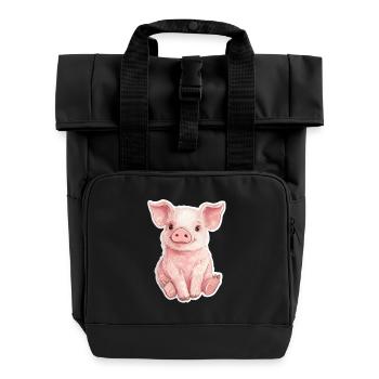 Porc Porcelet - Sac à dos Roll Top à deux anses - noir - Devant
