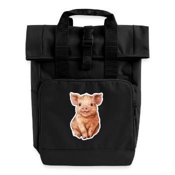 Porc Porcelet - Sac à dos Roll Top à deux anses - noir - Devant
