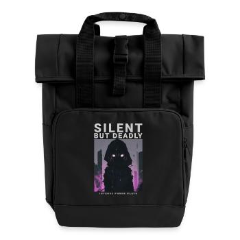 Phonk silencieux mais mortel, esthétique sombre - Sac à dos Roll Top à deux anses - noir - Devant