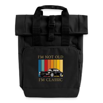 Classic Car Humor  - Rolltop Rucksack mit zwei Griffen - Schwarz - Vorne