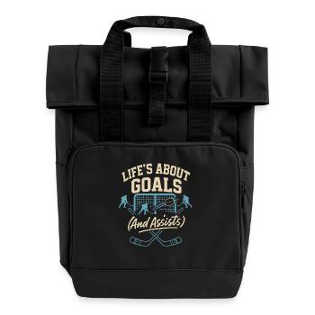 I'm not here to talk - Roll Top Backpack with Two Handles - black - Front