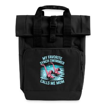 Synchronschwimmen Kunstschwimmen Wassersport - Rolltop Rucksack mit zwei Griffen - Schwarz - Vorne