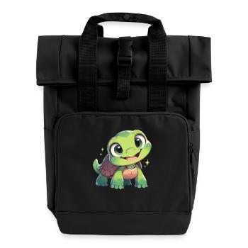 Landschildkröten Landschildkröte - Rolltop Rucksack mit zwei Griffen - Schwarz - Vorne