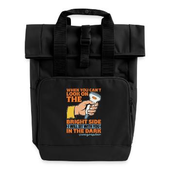 Sonographer When You Can't Look Ultrasound Tech - Rolltop Rucksack mit zwei Griffen - Schwarz - Vorne