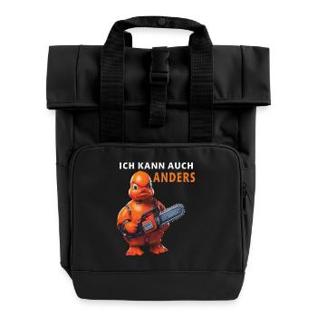 ICH KANN AUCH ANDERS - Rolltop Rucksack mit zwei Griffen - Schwarz - Vorne