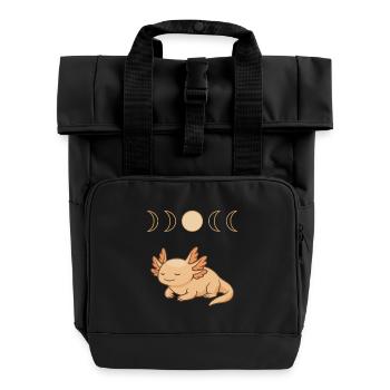 Design Axolotl – Phases de lune mystiques - Sac à dos Roll Top à deux anses - noir - Devant