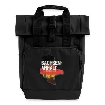 Sachsen Anhalt Deutschland Bundesland Souvenir - Rolltop Rucksack mit zwei Griffen - Schwarz - Vorne