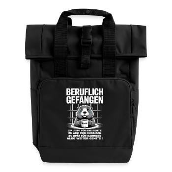 Office & Job Colleagues Workers Fun Work - Roll Top Backpack with Two Handles - black - Front
