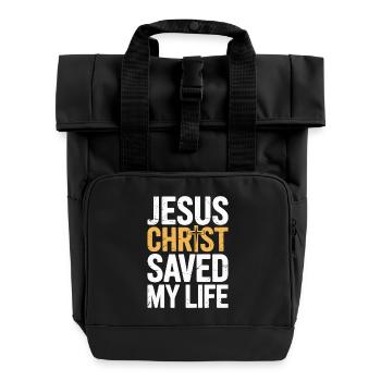 Jésus-Christ m’a sauvé la vie - Sac à dos Roll Top à deux anses - noir - Devant