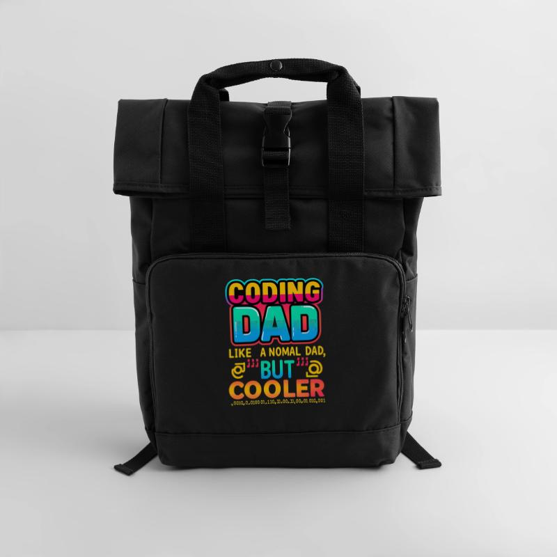 Coding Dad Cooler, Programmer  Roll Top Backpack with Two Handles