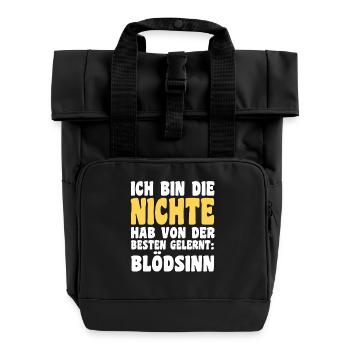 Familienmotiv Nichte - Rolltop Rucksack mit zwei Griffen - Schwarz - Vorne