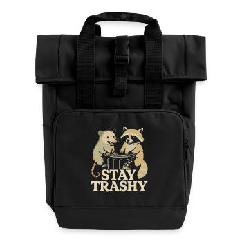 Stay trashy - Roll Top Backpack with Two Handles - black - Front