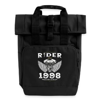  Rider Since 1998 - 27 Years, Fueled by the Open - Roll Top Backpack with Two Handles - black - Front