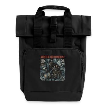 Winter Nightmares Krampus Movie Poster Halloween - Roll Top Backpack with Two Handles - black - Front