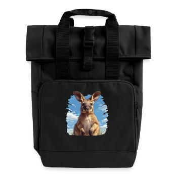Wallabies Wallaby - Roll Top Backpack with Two Handles - black - Front