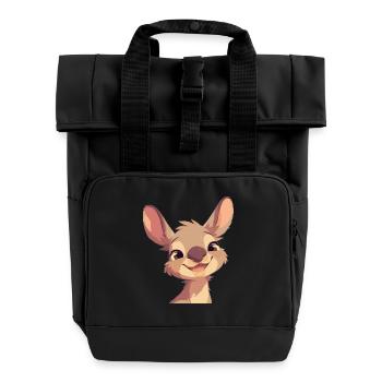 Wallabys Wallaby - Rolltop Rucksack mit zwei Griffen - Schwarz - Vorne
