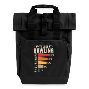 Bowling - Roll Top Backpack with Two Handles - black - Front