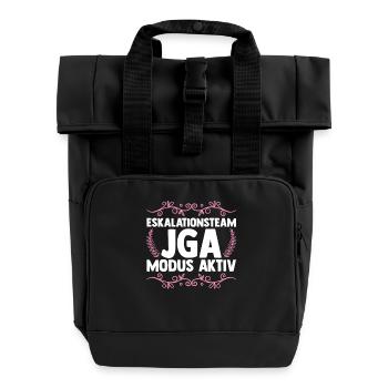 Bachelor Party Team Bride Hen Party - Roll Top Backpack with Two Handles - black - Front