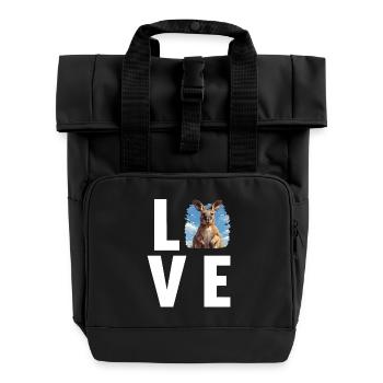 Wallabys Wallaby - Rolltop Rucksack mit zwei Griffen - Schwarz - Vorne