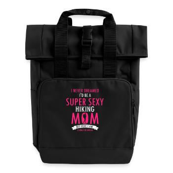 Confident Hiking Mom Living the Trail Life - Roll Top Backpack with Two Handles - black - Front