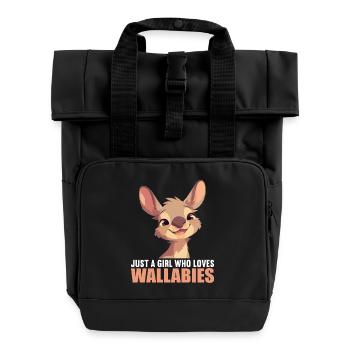Wallabys Wallaby - Rolltop Rucksack mit zwei Griffen - Schwarz - Vorne