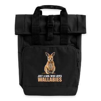 Wallabys Wallaby - Rolltop Rucksack mit zwei Griffen - Schwarz - Vorne