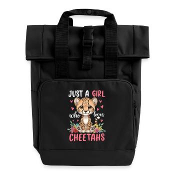 Juste une fille amoureuse des guépards - Sac à dos Roll Top à deux anses - noir - Devant