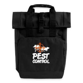 Funny Pest Control Humor for Rat Hunters - Roll Top Backpack with Two Handles - black - Front