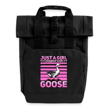 Drôle d’oiseau oie - Sac à dos Roll Top à deux anses - noir - Devant
