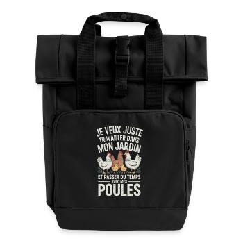 I just want to work in my garden and spend - Roll Top Backpack with Two Handles - black - Front