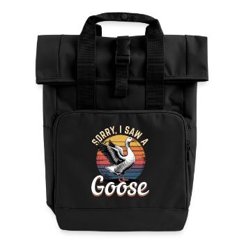 Drôle d’oiseau oie - Sac à dos Roll Top à deux anses - noir - Devant
