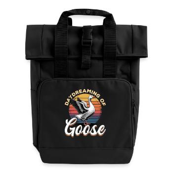 Drôle d’oiseau oie - Sac à dos Roll Top à deux anses - noir - Devant