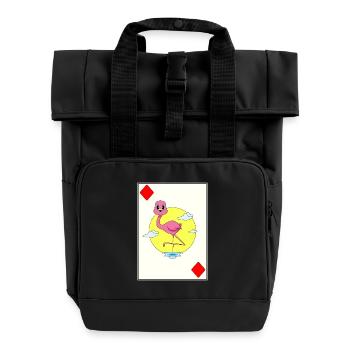 Flamingo Poker Jeu de cartes de poker - Sac à dos Roll Top à deux anses - noir - Devant