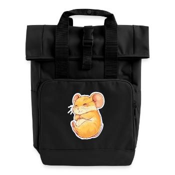 Maus - Rolltop Rucksack mit zwei Griffen - Schwarz - Vorne