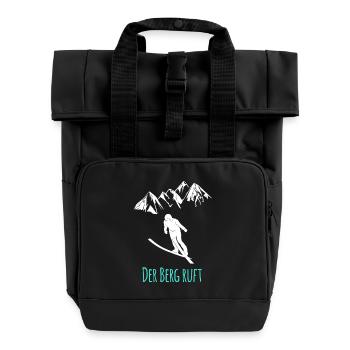 Skispringen - Rolltop Rucksack mit zwei Griffen - Schwarz - Vorne