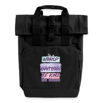 ASL Dolmetscher Gebärdensprache - Rolltop Rucksack mit zwei Griffen - Schwarz - Vorne