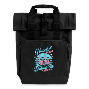 Synchronschwimmen Kunstschwimmen Wassersport - Rolltop Rucksack mit zwei Griffen - Schwarz - Vorne
