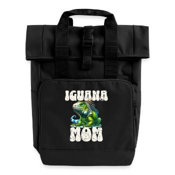 Leguan - Rolltop Rucksack mit zwei Griffen - Schwarz - Vorne