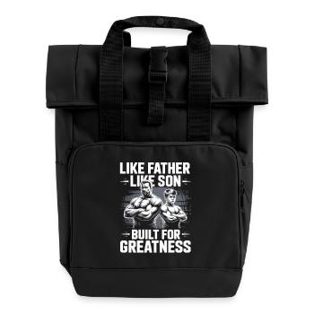 Chemise musclée Père Fils – Conçue pour la grandeur - Sac à dos Roll Top à deux anses - noir - Devant